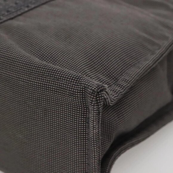 HERMES Her Line MM Hand Bag Canvas Gray Silver Auth 140108 - Picture 4 of 16